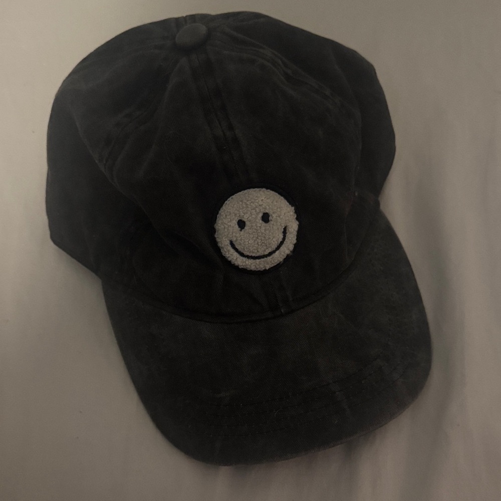 Dry Goods Black Smiley Face Hat